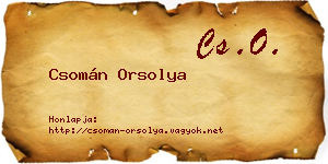 Csomán Orsolya névjegykártya